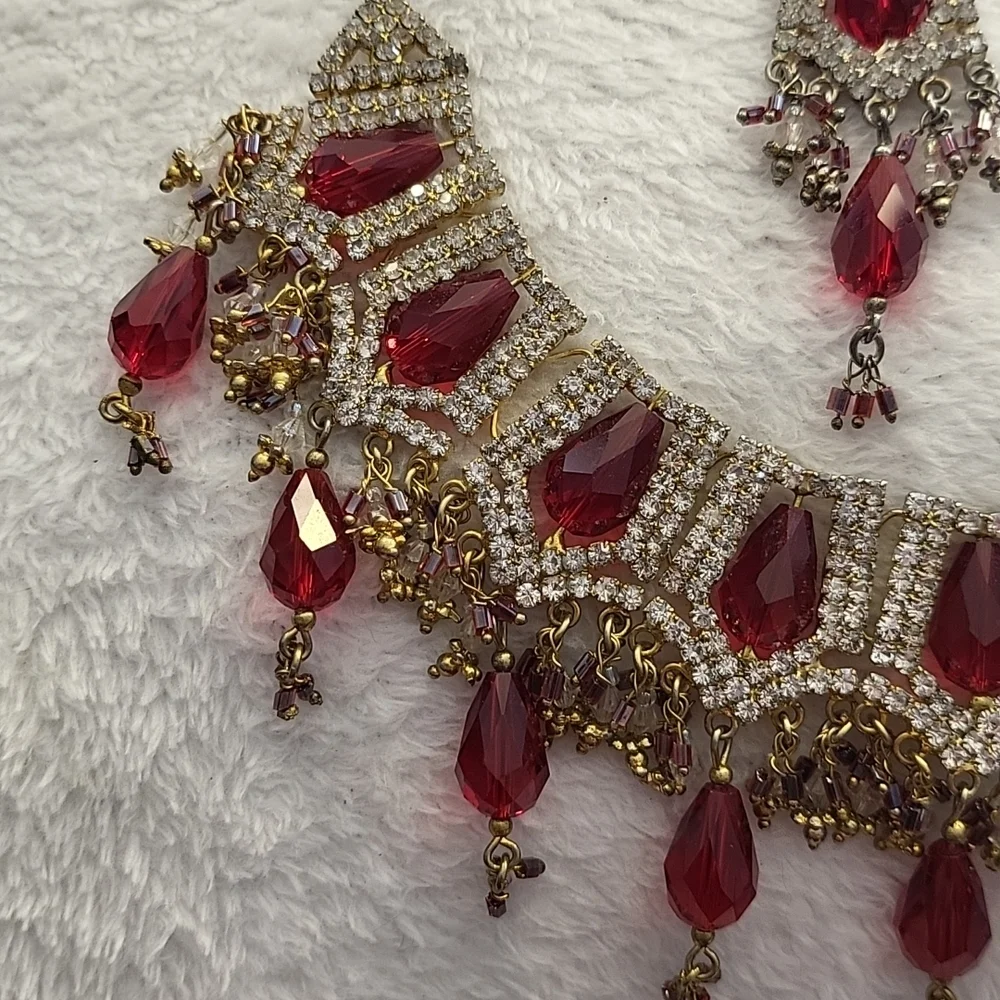 Source Unknown Red and Silver Necklace Set - Picture 7 of 9